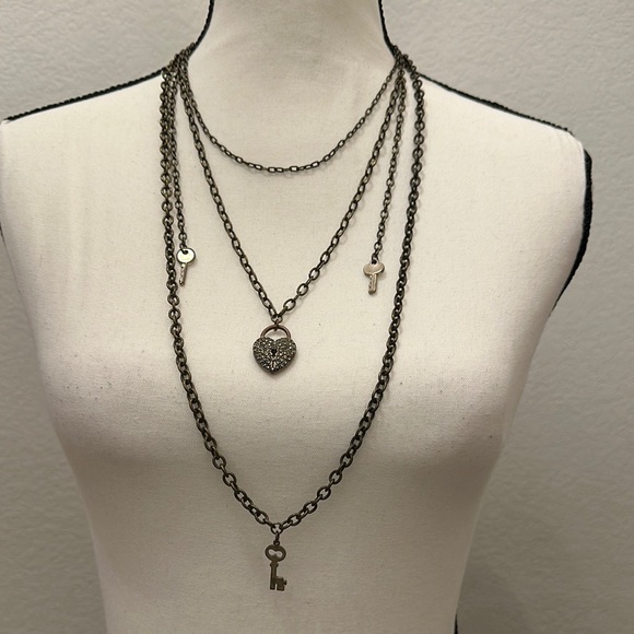 Betsey Johnson Jewelry - Charming Multi-Layered Key Necklace
